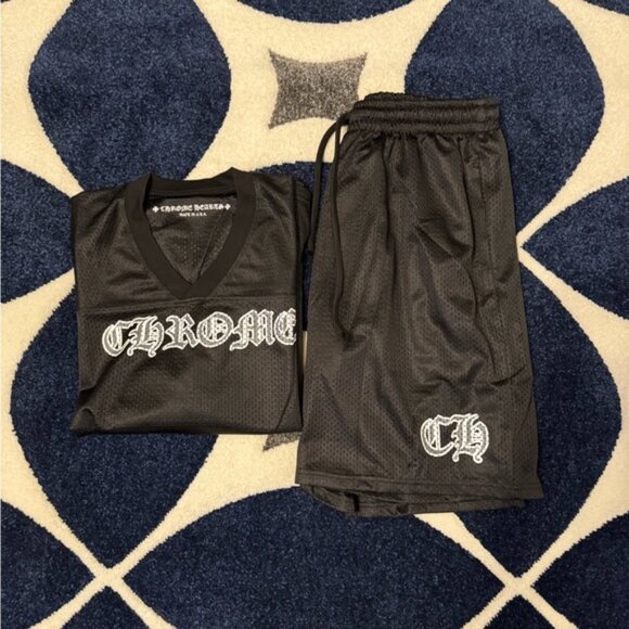 Chrome Hearts Black Mesh Jersey Set Size Large - Picture 1 of 9
